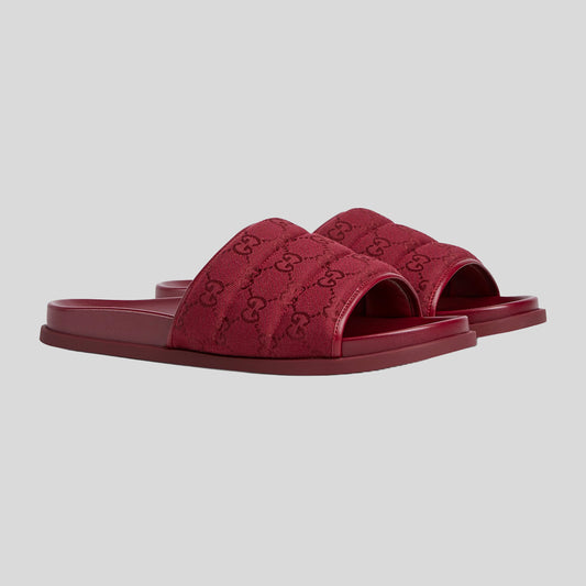 Claquettes Gucci GG Supreme Nappa rouge