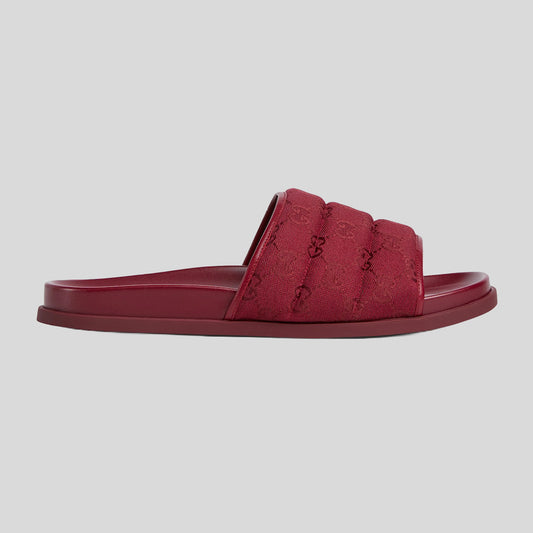 Claquettes Gucci GG Supreme Nappa rouge
