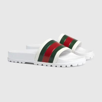 Sandale web Gucci blanc